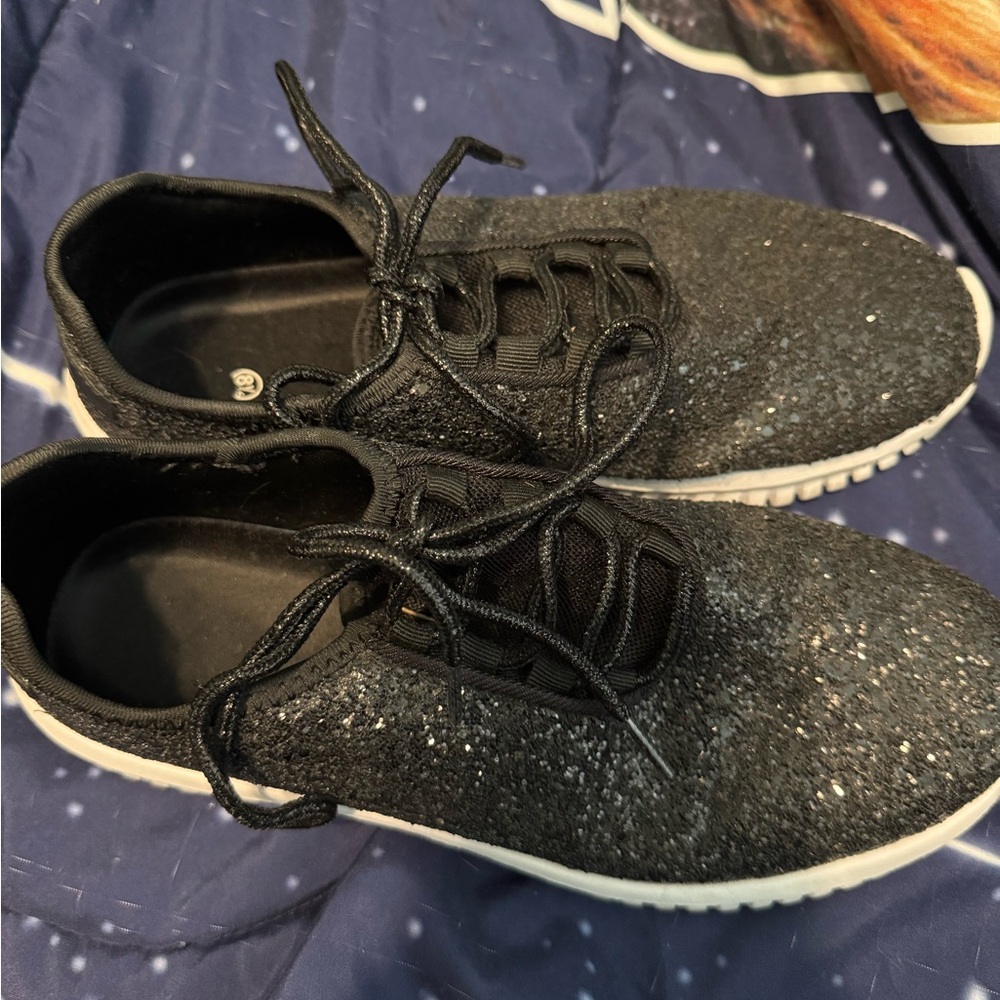 Sparkling Glitter Black Women's Sneakers